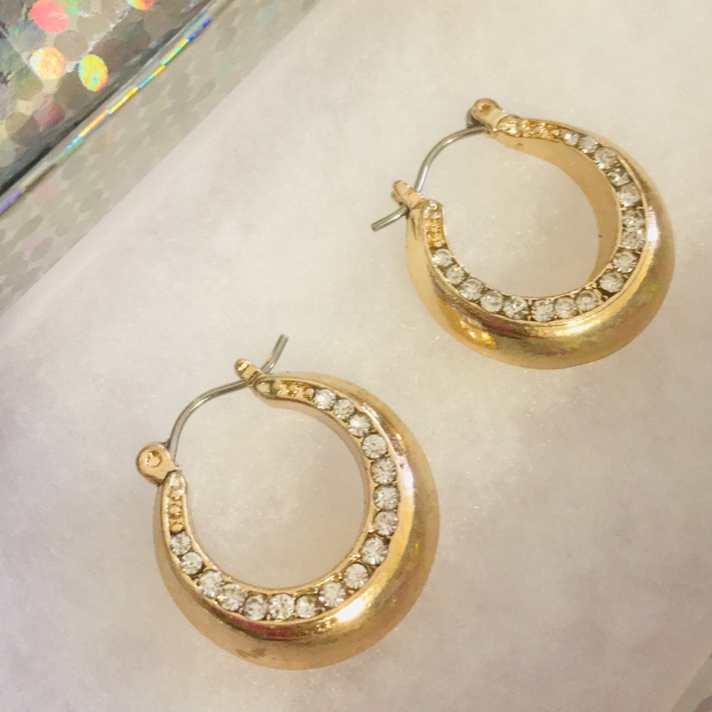 CZ Brass Hoops